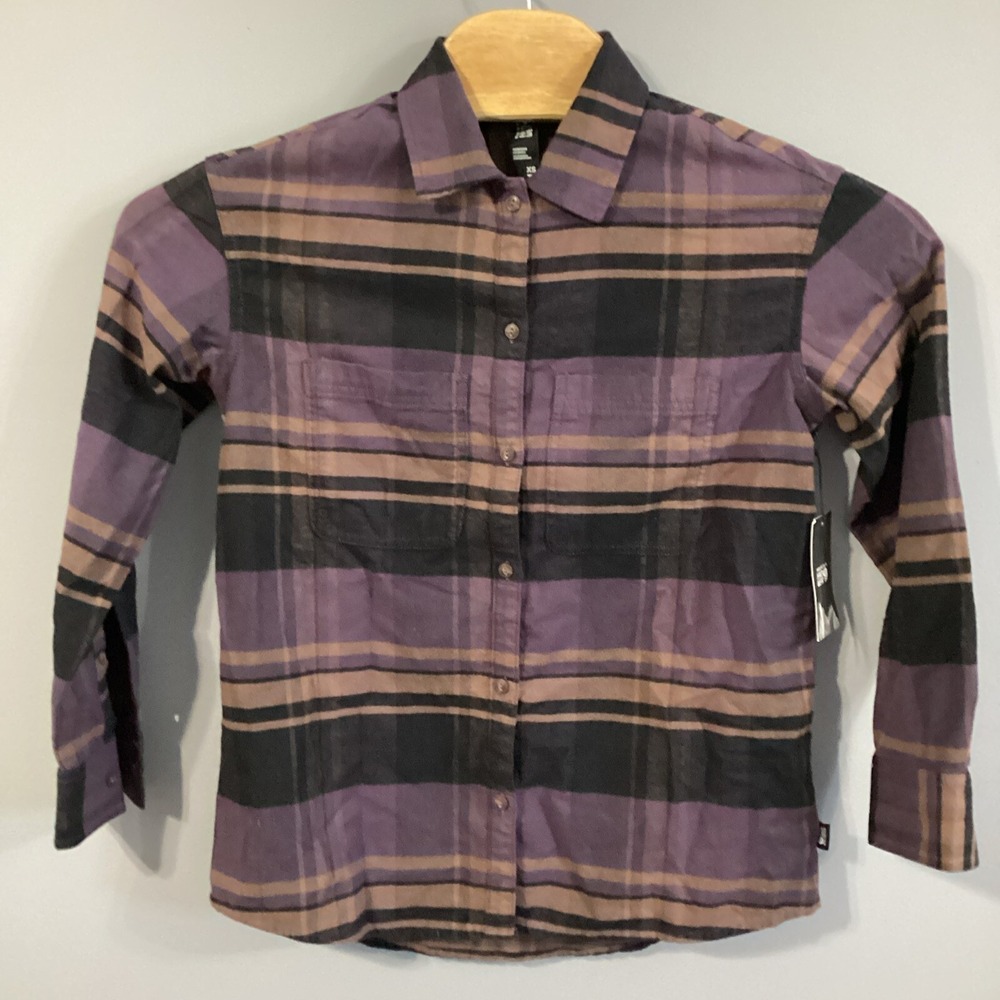 Mountain Hardwear Dolores Flannel Long Sleeve Purple Plaid OL8057-599 Women XS
